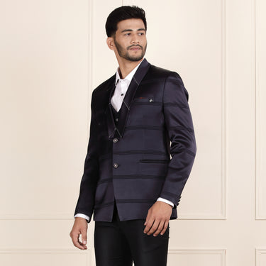 Own the Evening in This Midnight Blue 3-Piece Tuxedo