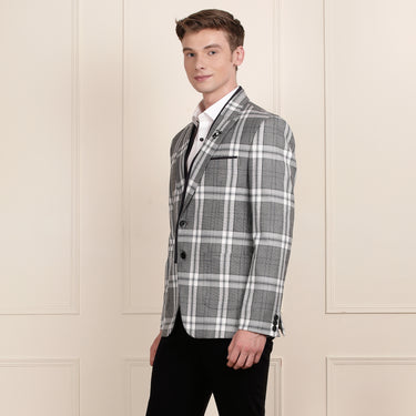 Grey Color Blazer with Detachable Inner Lapels.