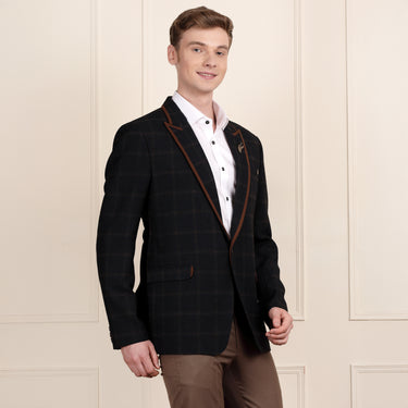 Fine crafted premium navy blue blazer for men