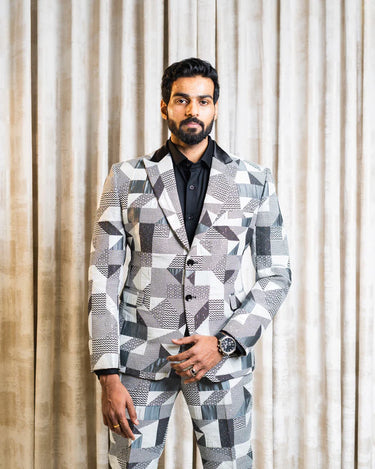 Black & White Abstract Suit