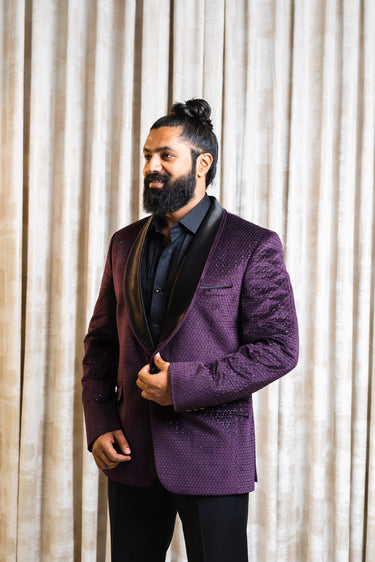 Velvet Hex Work Tuxedo 2 piece