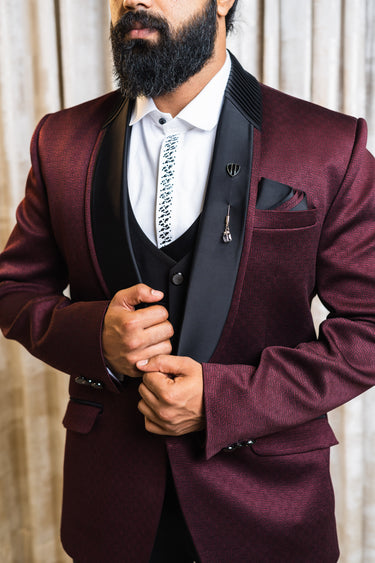 Designer Jaquard Tuxedo 5 piece