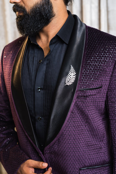 Velvet Hex Work Tuxedo 2 piece