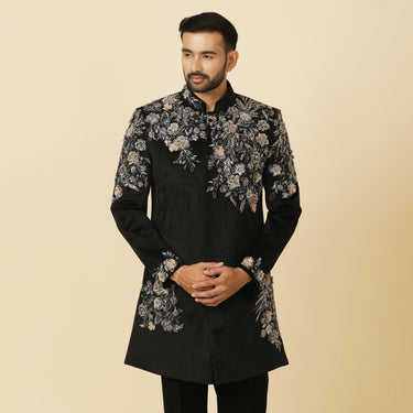 3D APPLIQUE VELVET SHERWANI