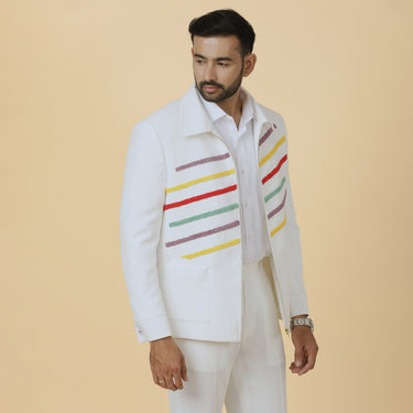 MULTICOLOR LINES BOMBER JACKET