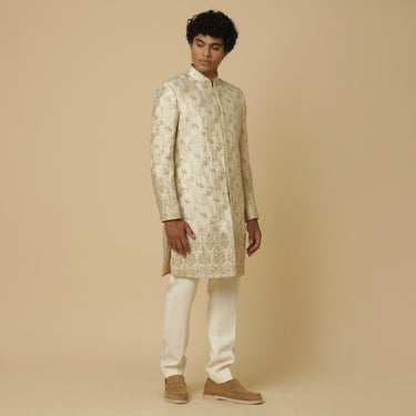 CREAM BROCADE SHERWANI