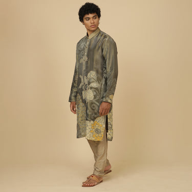 TISSUE SILK FLORAL KURTA