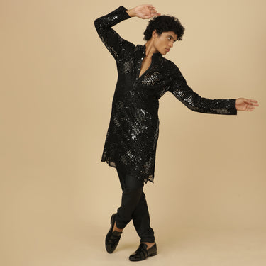 SHIMMER BLACK KURTA