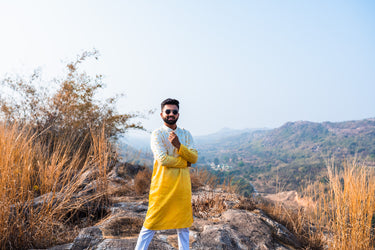 Classic Heavy embroidery Ombre Kurta