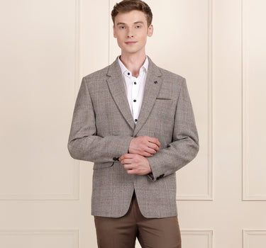 Natural brown blazer for men