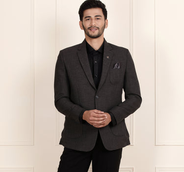 Stylish Grey Casual Linen Blazer for Men – Perfect for Smart Casual Wear