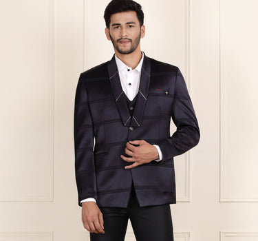 3 Piece midnight blue colour men suit