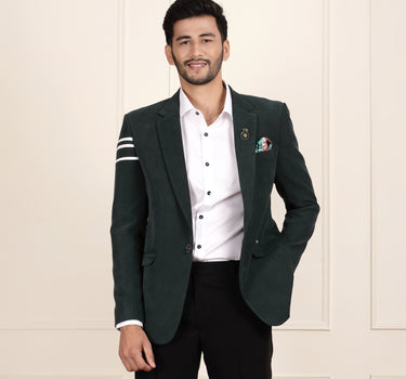 Suede green blazer coata