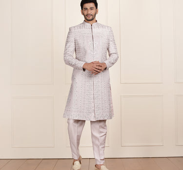 Black Jodhpuri Suit with Multicolored Sequin Embroidery