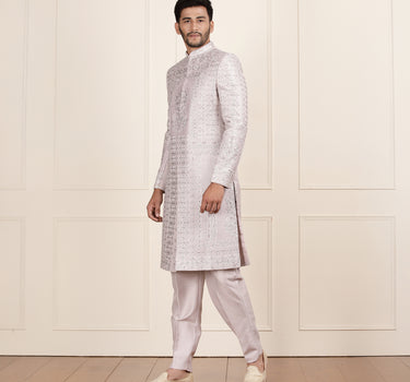 Black Jodhpuri Suit with Multicolored Sequin Embroidery