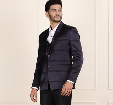 3 Piece midnight blue colour men suit