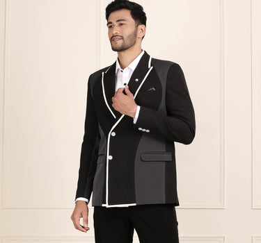 Black and Grey Blazer Coat