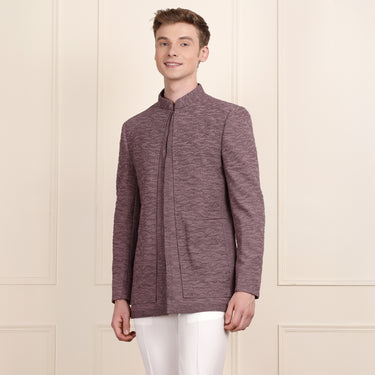 Purple Jodhpuri Suit with Detailed Bead Embroidery for Men