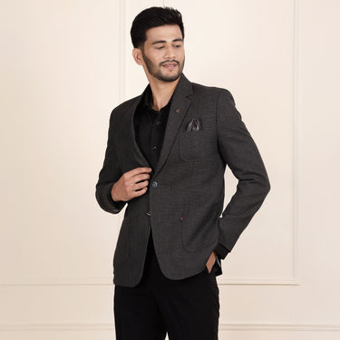 Casual Grey Linen Blazer for Men
