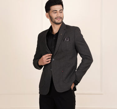 Stylish Grey Casual Linen Blazer for Men – Perfect for Smart Casual Wear