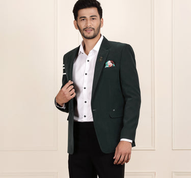 Suede green blazer coata
