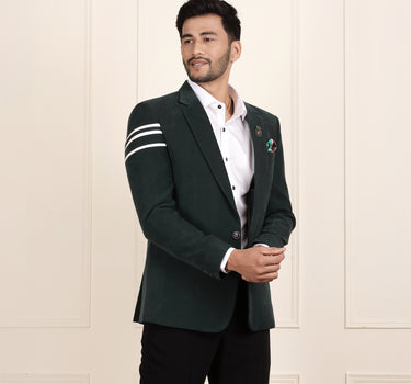 Suede green blazer coata