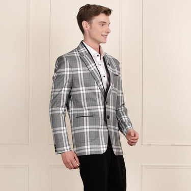 Grey Color Blazer with Detachable Inner Lapels.