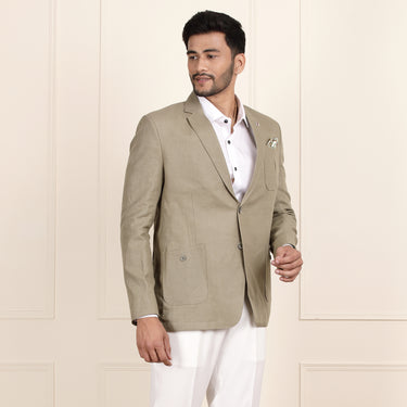 Refined Sage Green Linen Blazer for a Fresh, Polished Look