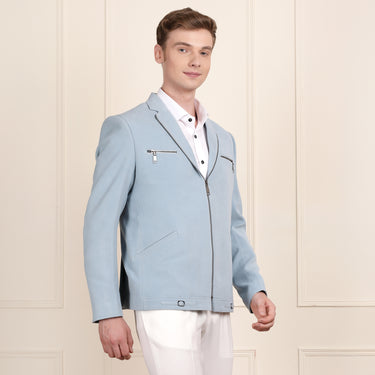 Sky Blue Color Zipper Jacket for Men
