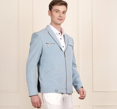 Sky Blue Color Zipper Jacket for Men