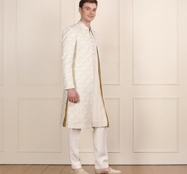 Men long open kurta coat & pant