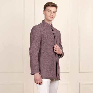Purple Jodhpuri Suit with Detailed Bead Embroidery for Men