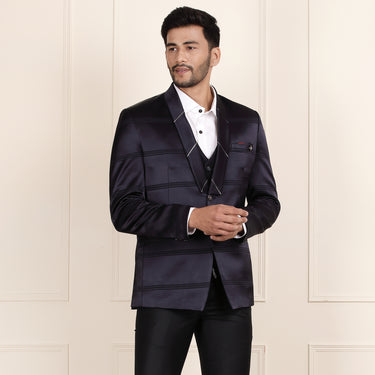 Own the Evening in This Midnight Blue 3-Piece Tuxedo