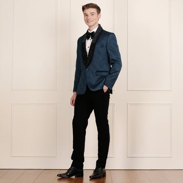 Teal Tuxedo 2 Piece Set - Coat & Pant with BowTie