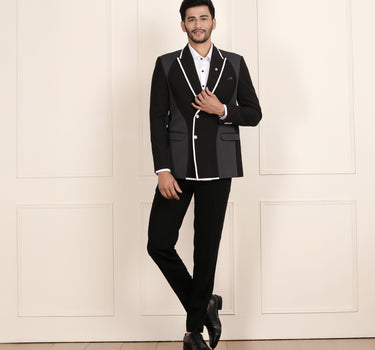 Black and Grey Blazer Coat