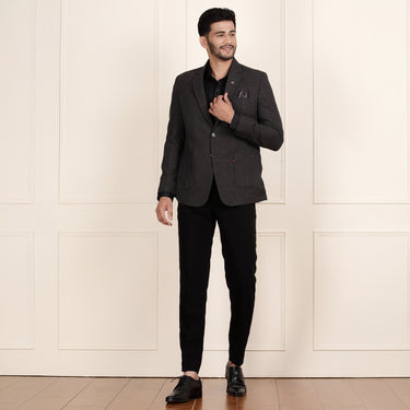 Casual Grey Linen Blazer for Men