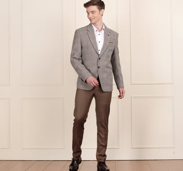 Natural brown blazer for men