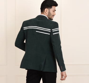 Suede green blazer coata