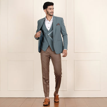 Striking in Sea green: A Contemporary 3-Piece Suit for the New Gentleman