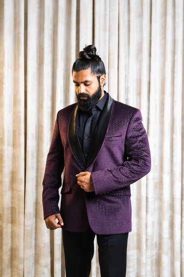 Velvet Hex Work Tuxedo 2 piece