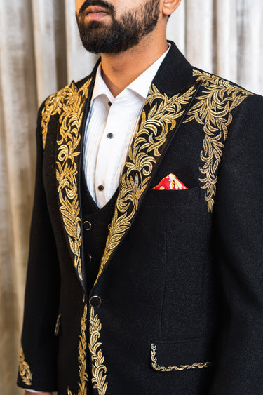 Embroidered Italian Suit 3 piece