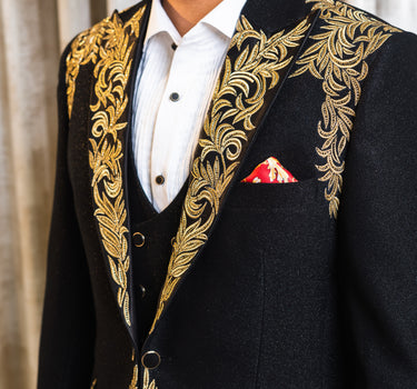 Embroidered Italian Suit 3 piece