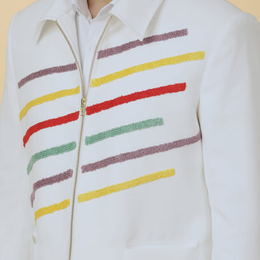 MULTICOLOR LINES BOMBER JACKET
