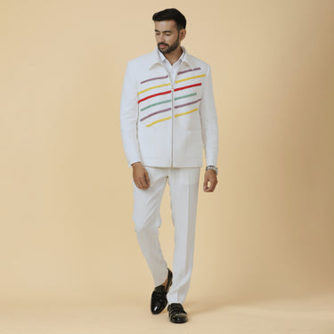 MULTICOLOR LINES BOMBER JACKET