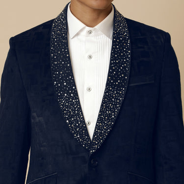 VELVET JACQUARD BLAZER