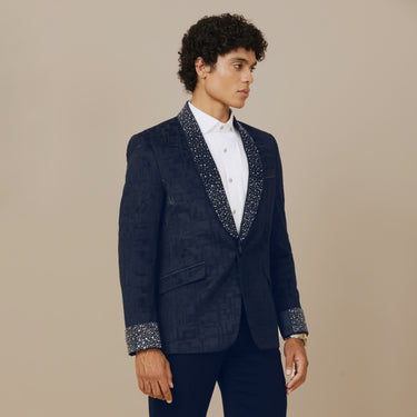VELVET JACQUARD BLAZER