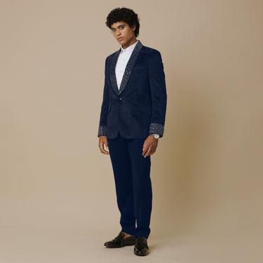 VELVET JACQUARD BLAZER