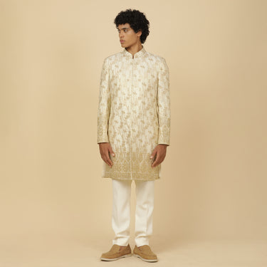 CREAM BROCADE SHERWANI