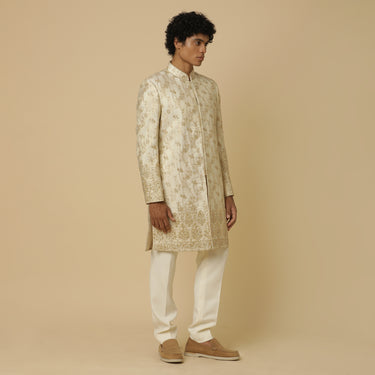 CREAM BROCADE SHERWANI