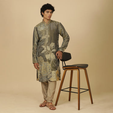 TISSUE SILK FLORAL KURTA